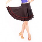 FREE SHIPPING Ladies Latin Skirts with Red Ruffles