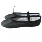 HDW DANCE FREE SHIPPING  Ready-to-ship Black Leather Split-sole Ballet Slippers