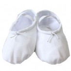 HDW DANCE FREE SHIPPING Ready-to-ship Economic Canvas Split-sole Ballet Slippers - White