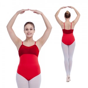 HDW DANCE FREE SHIPPING Velvet and Cotton/Lycra Camisole Leotard with Pinch Front and Back