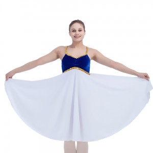 HDW DANCE FREE SHIPPING Sequin Straps Velvet Bodice White Lycra Skirts
