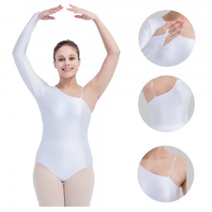 HDW DANCE FREE SHIPPING Shiny Nylon/Lycra One Long Sleeve Turtle-neck Leotard with Finish down to the figure