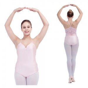 HDW DANCE FREE SHIPPING Shiny Lycra Lace Camisole Leotard Pinch Front