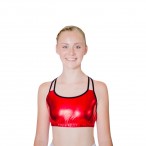 HDW DANCE FREE SHIPPING Cotton/Lycra with Metallic Fabric Double Cross Crop Top