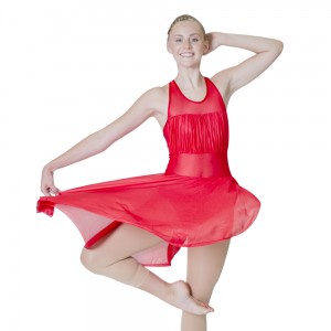 FREE SHIPPING Nylon/Lycra Mesh Halter Leotard Modern Dance Dress