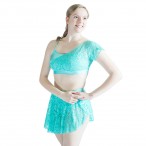 HDW DANCE Nylon/Lycra Camisole Top and Shorts Lace Overlays