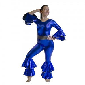 HDW DANCE FREE SHIPPING Metallic Long Sleeve Unitard Costume